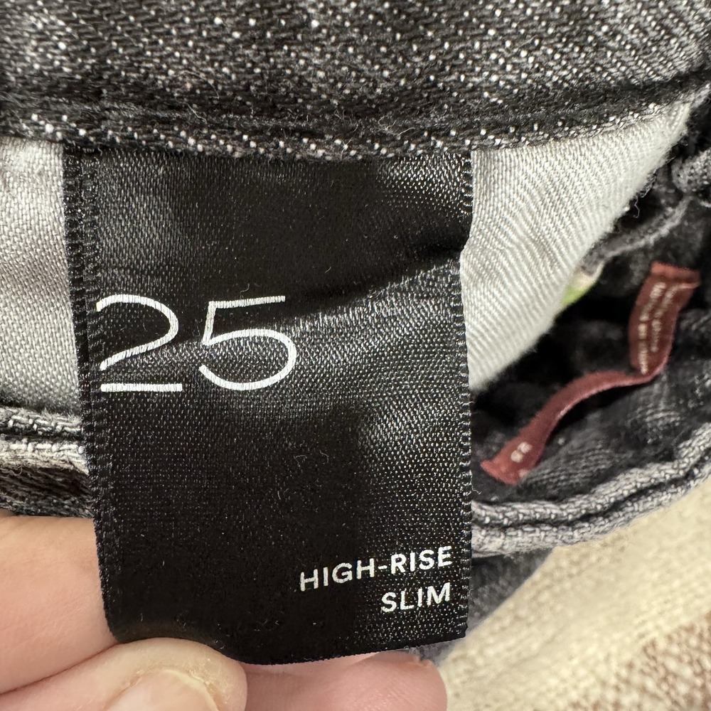 Anthropologie Pilcro High Rise Slim Jeans Womens 25 Black Studded Denim - Picture 11 of 12